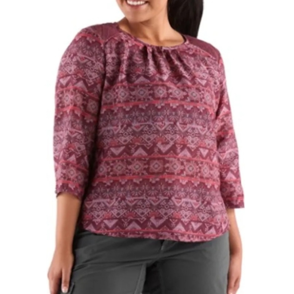 Kuhl Flora Hyacinth Womens  Cotton Blend Top 3X